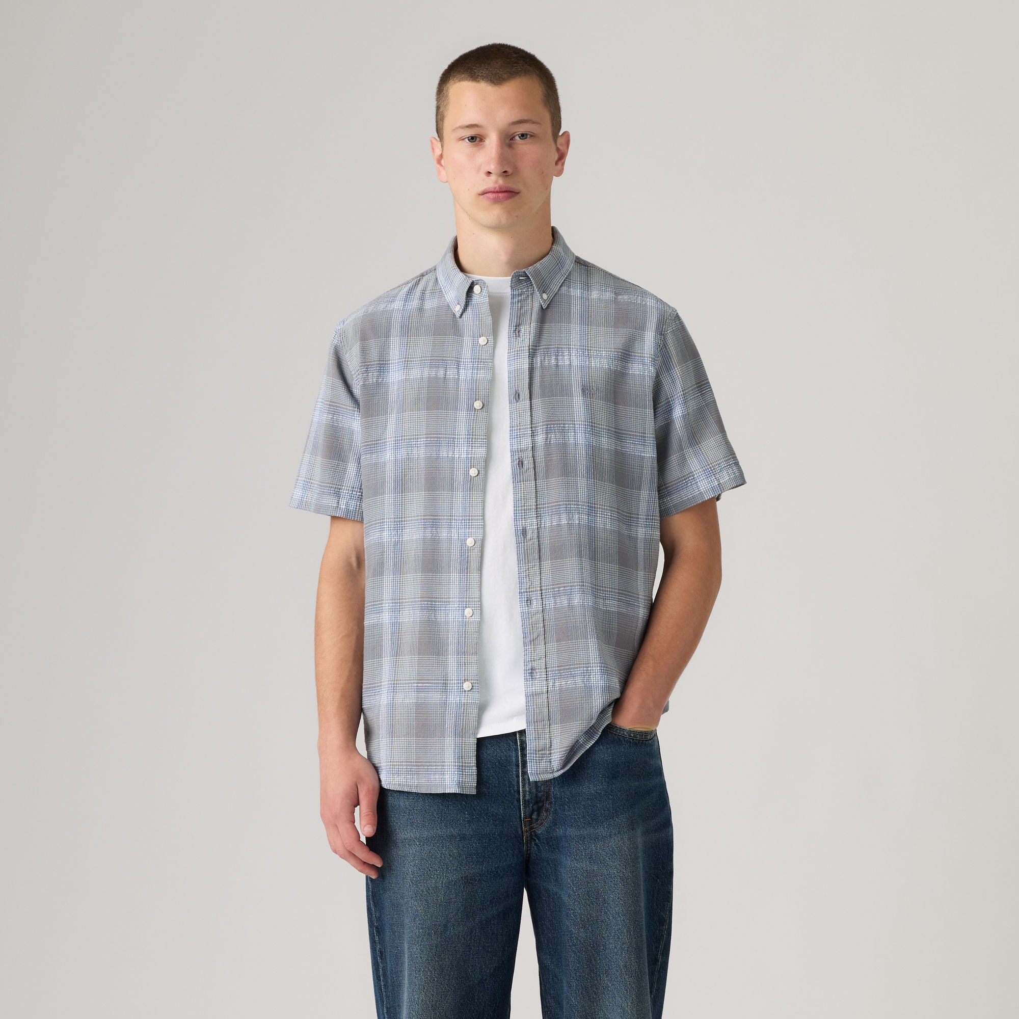 Levi's® Men's Short-Sleeve Authentic Button-Down Shirt - Blue
