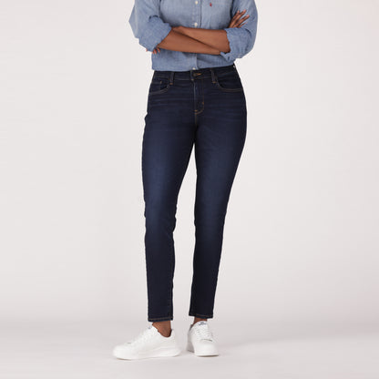 LEVI'S® WOMEN'S CURVY HIGH-RISE SUPER SKINNY  - DARK INDIGO  WORN IN