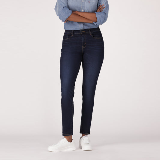 LEVI'S® WOMEN'S CURVY HIGH-RISE SUPER SKINNY  - DARK INDIGO  WORN IN