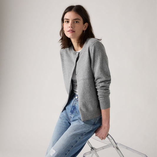 LEVI'S® WOMEN'S SUPERSOFT CREWNECK CARDIGAN - NEUTRAL