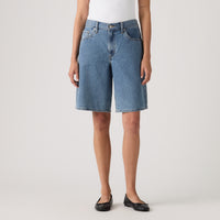 LEVI'S® WOMEN'S BAGGY DAD JORTS - MED INDIGO - FLAT FINISH