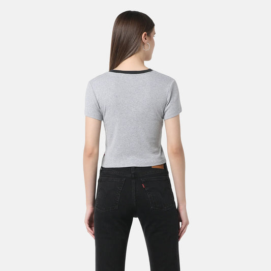 LEVI'Sยฎ WOMEN'S GRAPHIC ESSENTIAL SPORTY TEE - GREY