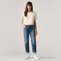 LEVI'S® WOMEN'S 501® ORIGINAL CROPPED JEANS - MED INDIGO - WORN IN