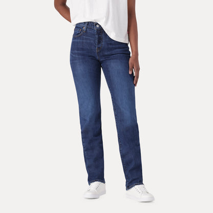 LEVI'S® WOMEN'S WEDGIE STRAIGHT JEANS - DARK INDIGO - WORN IN