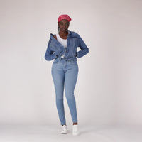 LEVI’S® WOMEN'S ORIGINAL TRUCKER JACKET - MED INDIGO - WORN IN