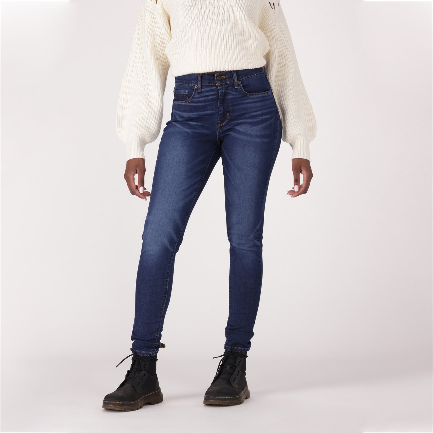 LEVI'S® WOMEN'S CURVY HIGH-RISE SUPER SKINNY  - DARK INDIGO  WORN IN