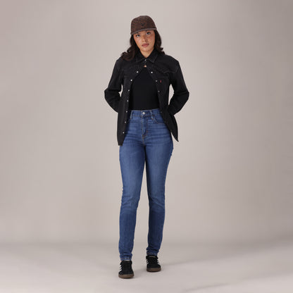 LEVI'S® WOMEN'S 720 HIGH-RISE SUPER SKINNY JEANS - MED INDIGO - WORN IN