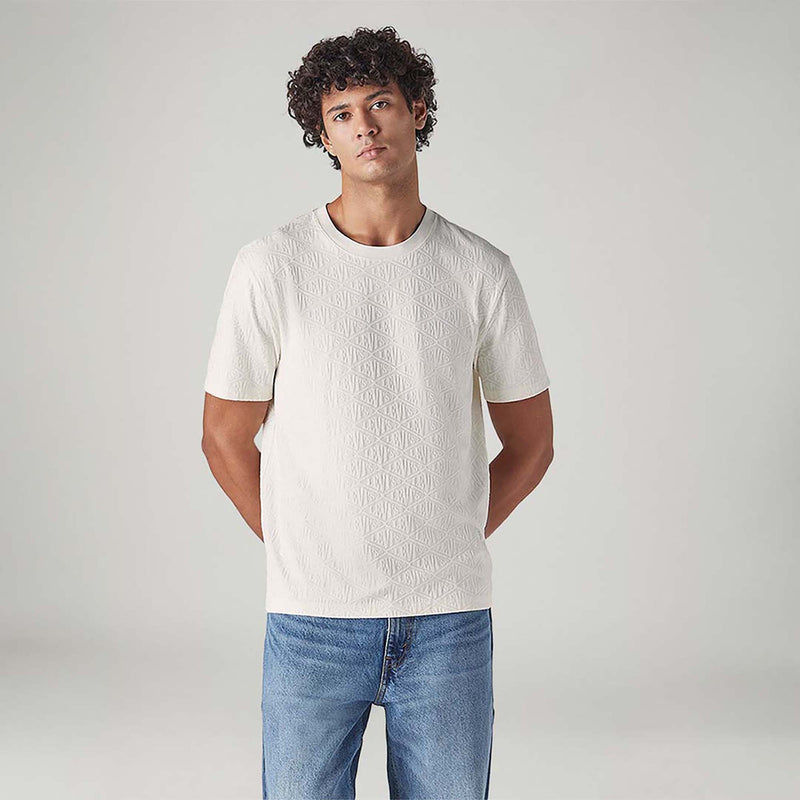 LEVI'S® MEN'S TEXTURED REGULAR FIT PIQUE T-SHIRT - WHITE