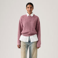 LEVI'S® WOMEN'S LEILAH CABLE CREWNECK SWEATER - MULTI COLOUR