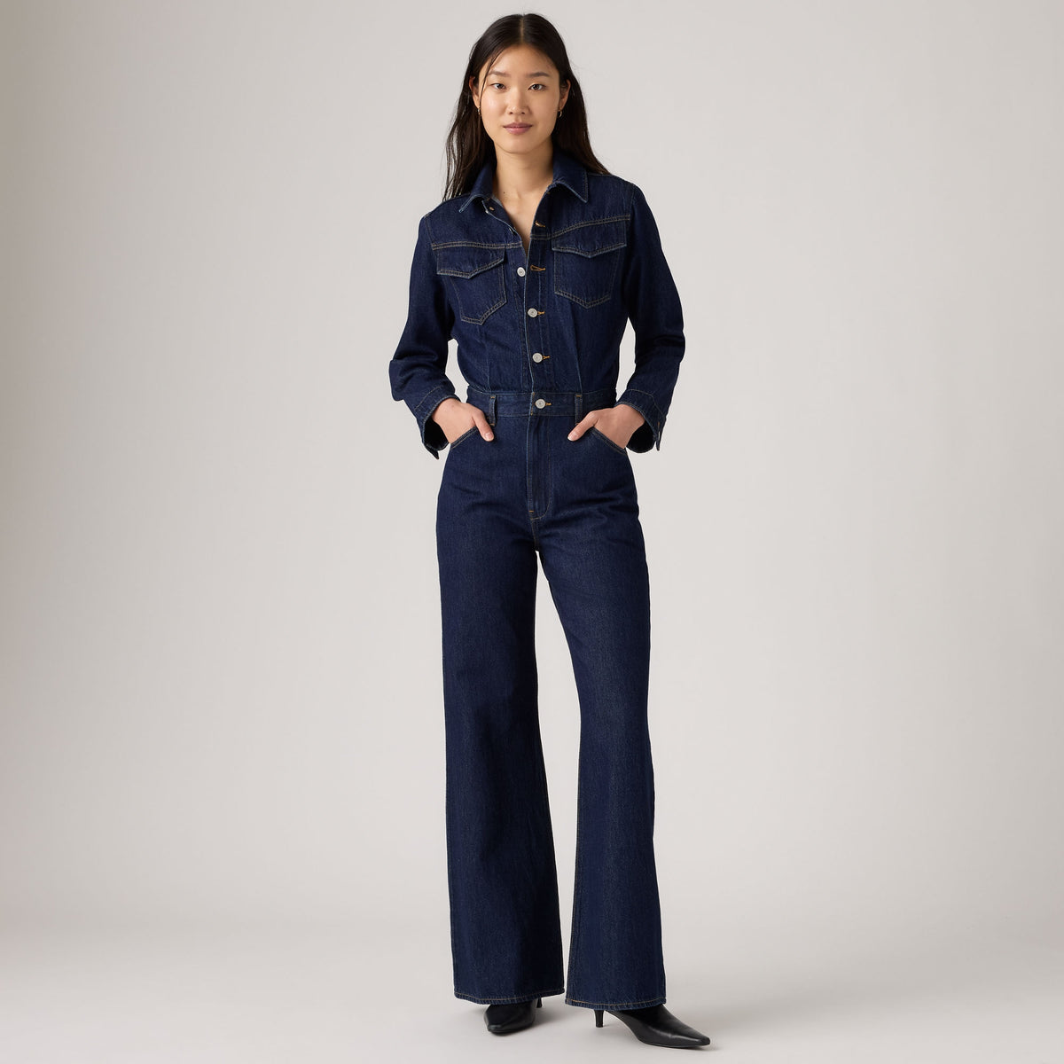 LEVI'S® WOMEN'S WESTERN JUMPSUIT - DARK INDIGO - WORN IN