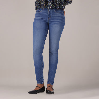 LEVI'S® WOMEN'S CURVY HIGH-RISE SUPER SKINNY  - MED INDIGO - WORN IN