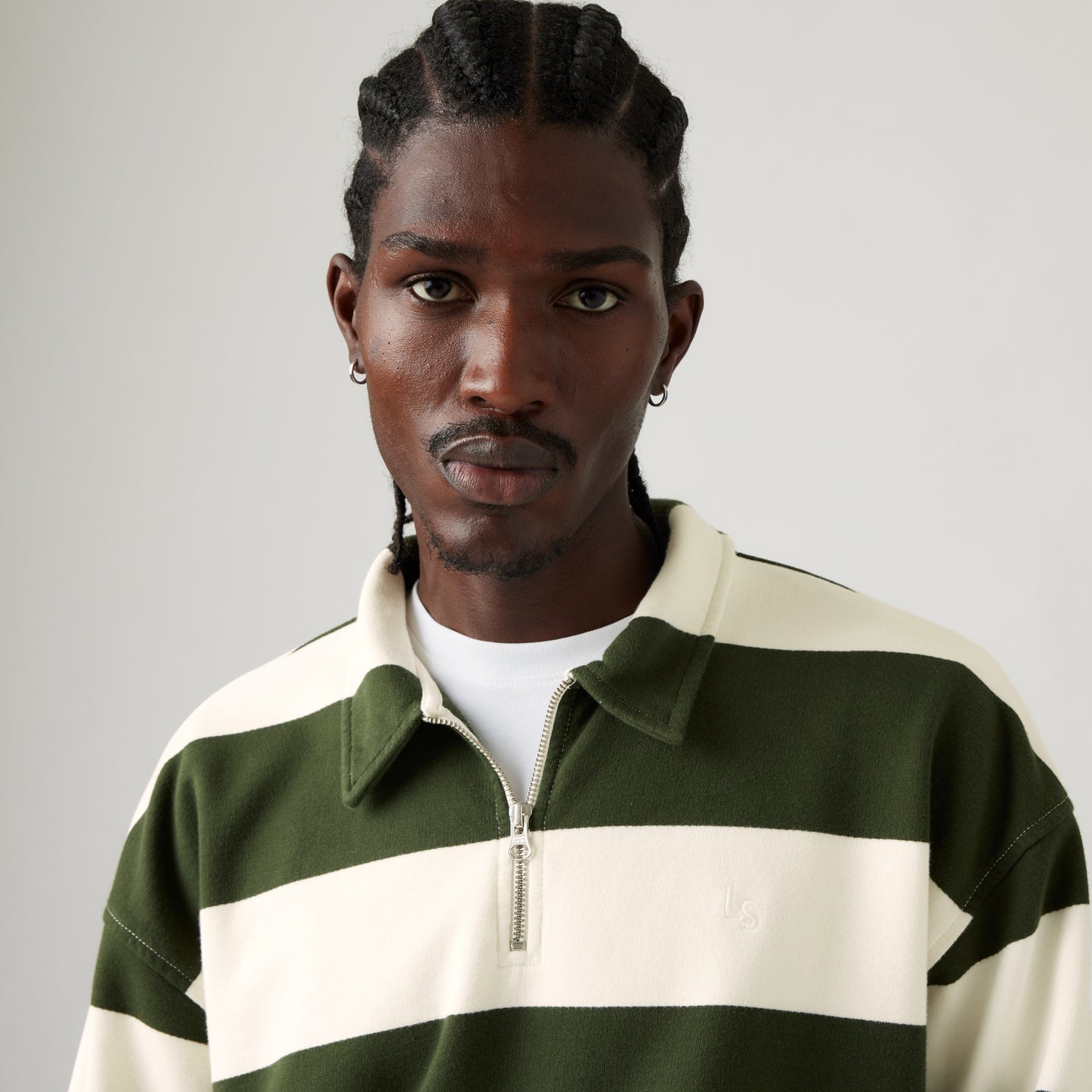 LEVI'S® MEN'S QUARTER ZIP COLLAR CREW - GREEN