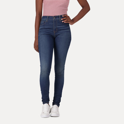 LEVI'S® WOMEN'S 720 HIGH-RISE SUPER SKINNY JEANS - MED INDIGO - WORN IN