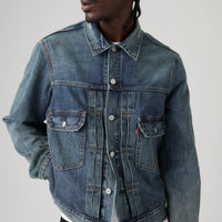 LEVI'S® MEN'S TYPE II TRUCKER JACKET - MED INDIGO - WORN IN