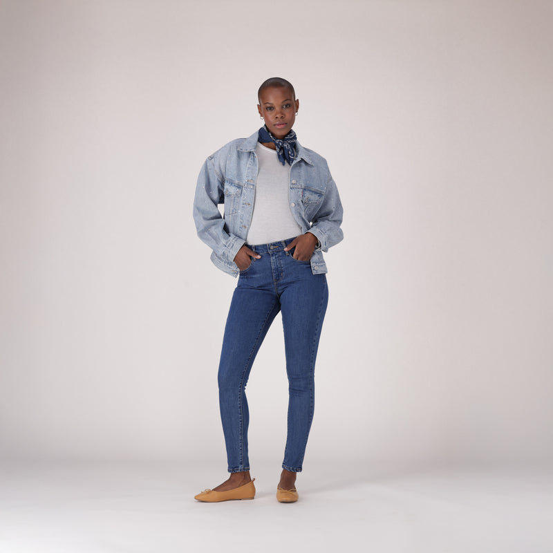 LEVI'S® WOMEN'S CURVY HIGH-RISE SUPER SKINNY - MED INDIGO - WORN IN