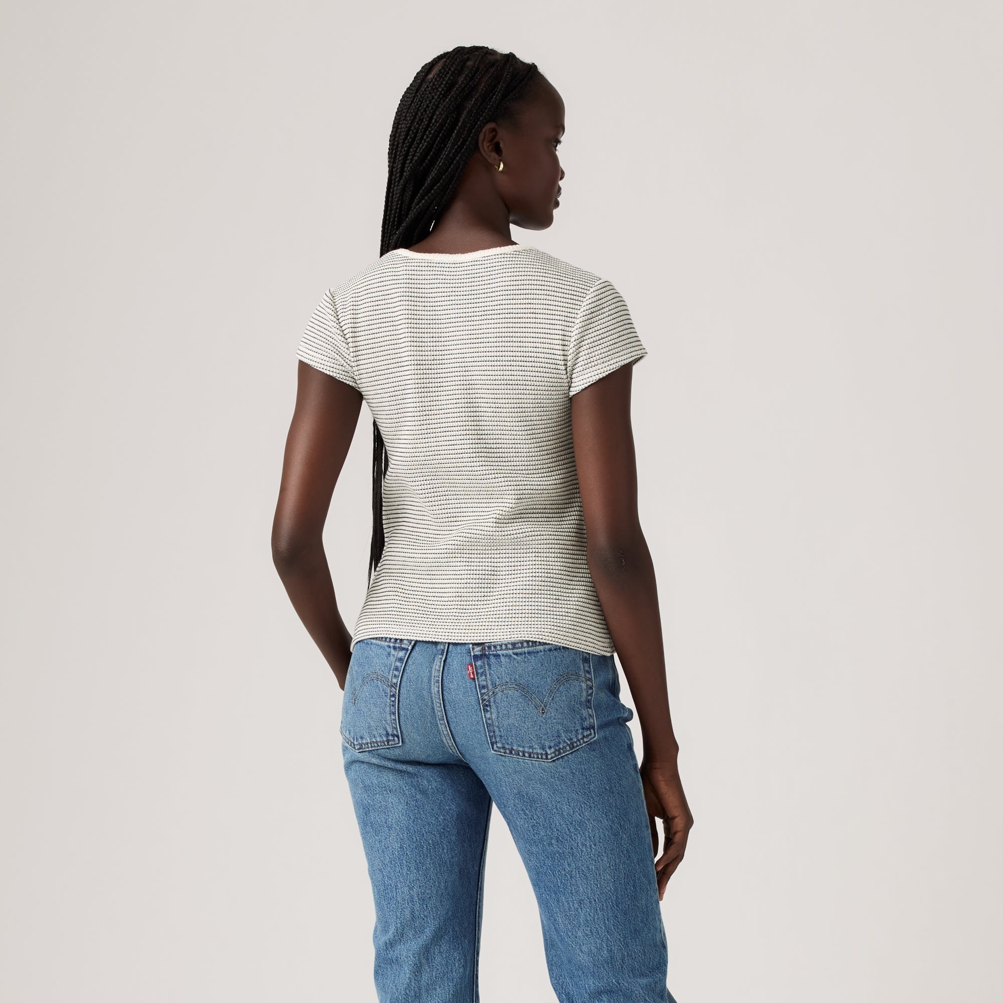 LEVI'S® WOMEN'S DRY GOODS WAFFLE CAP-SLEEVE TEE - MULTI COLOUR