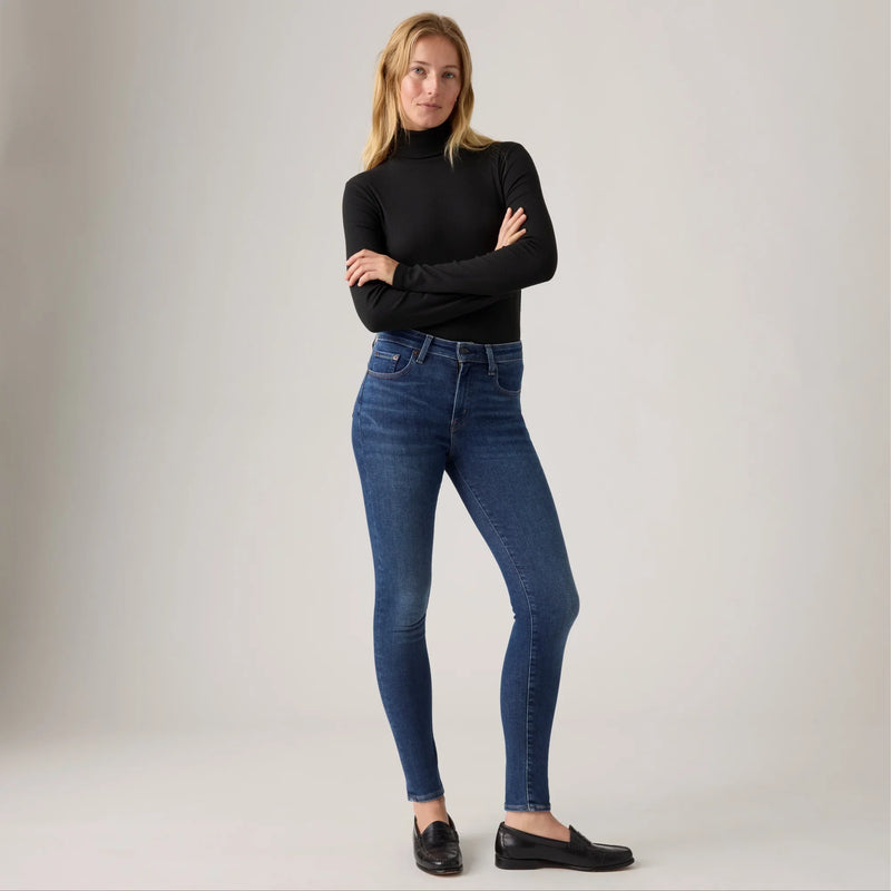 LEVI’S® WOMEN'S 721 HIGH-RISE SKINNY JEANS - DARK INDIGO - WORN IN