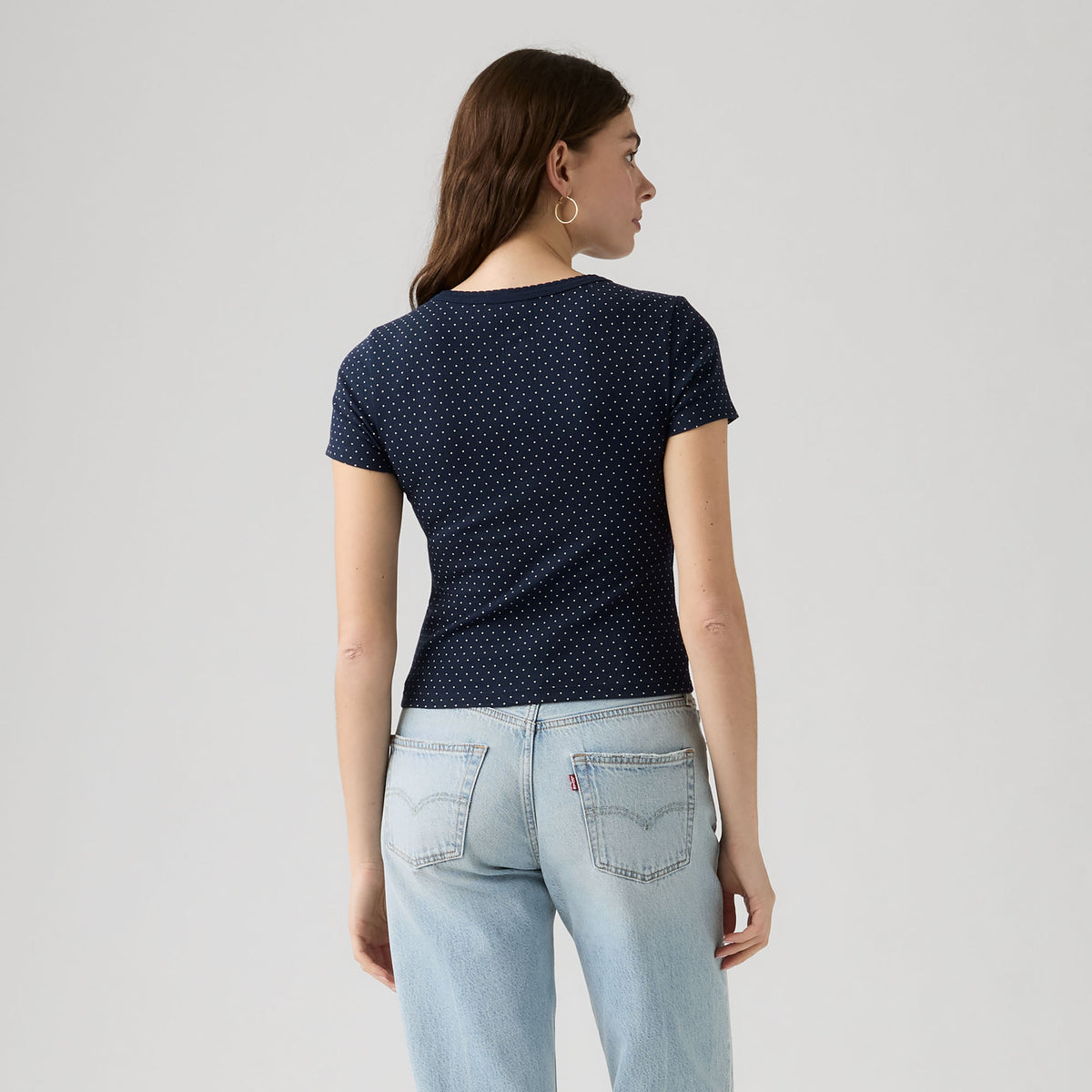 LEVI'S® WOMEN'S DRY GOODS POINTELLE SHORT-SLEEVE HENLEY - BLUE