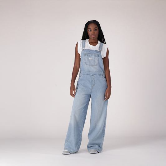 LEVI'S® WOMEN'S XL OVERALLS - LIGHT INDIGO - WORN IN