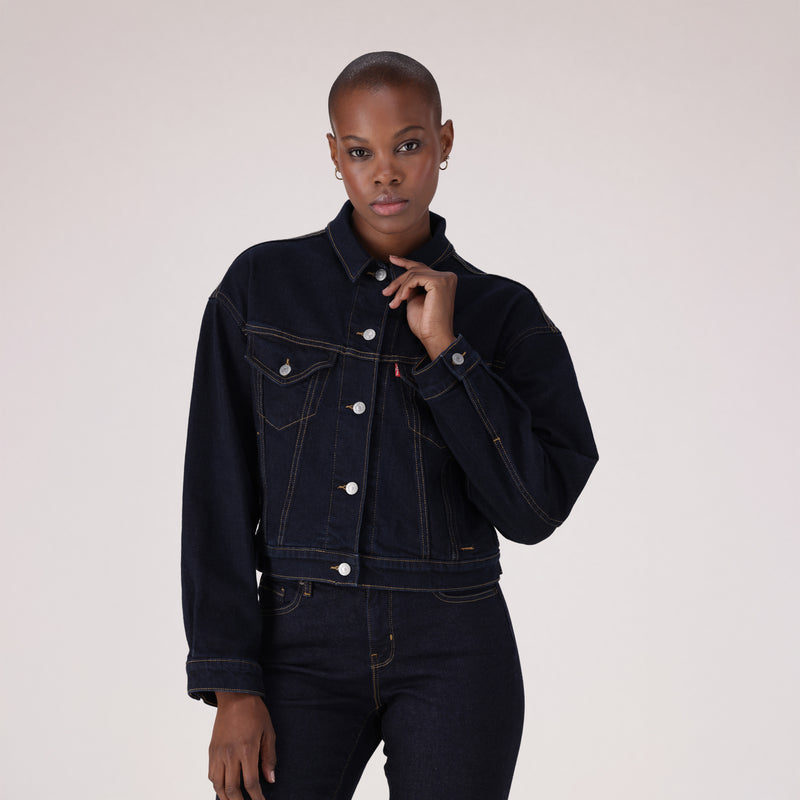 LEVI'S® WOMEN'S '90S TRUCKER JACKET - DARK INDIGO FLAT FINISH