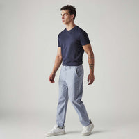LEVI'S® MEN'S GREYISH BLUE AUTHENTIC RELAXED FIT MID RISE LINEN CHINOS - BLUE