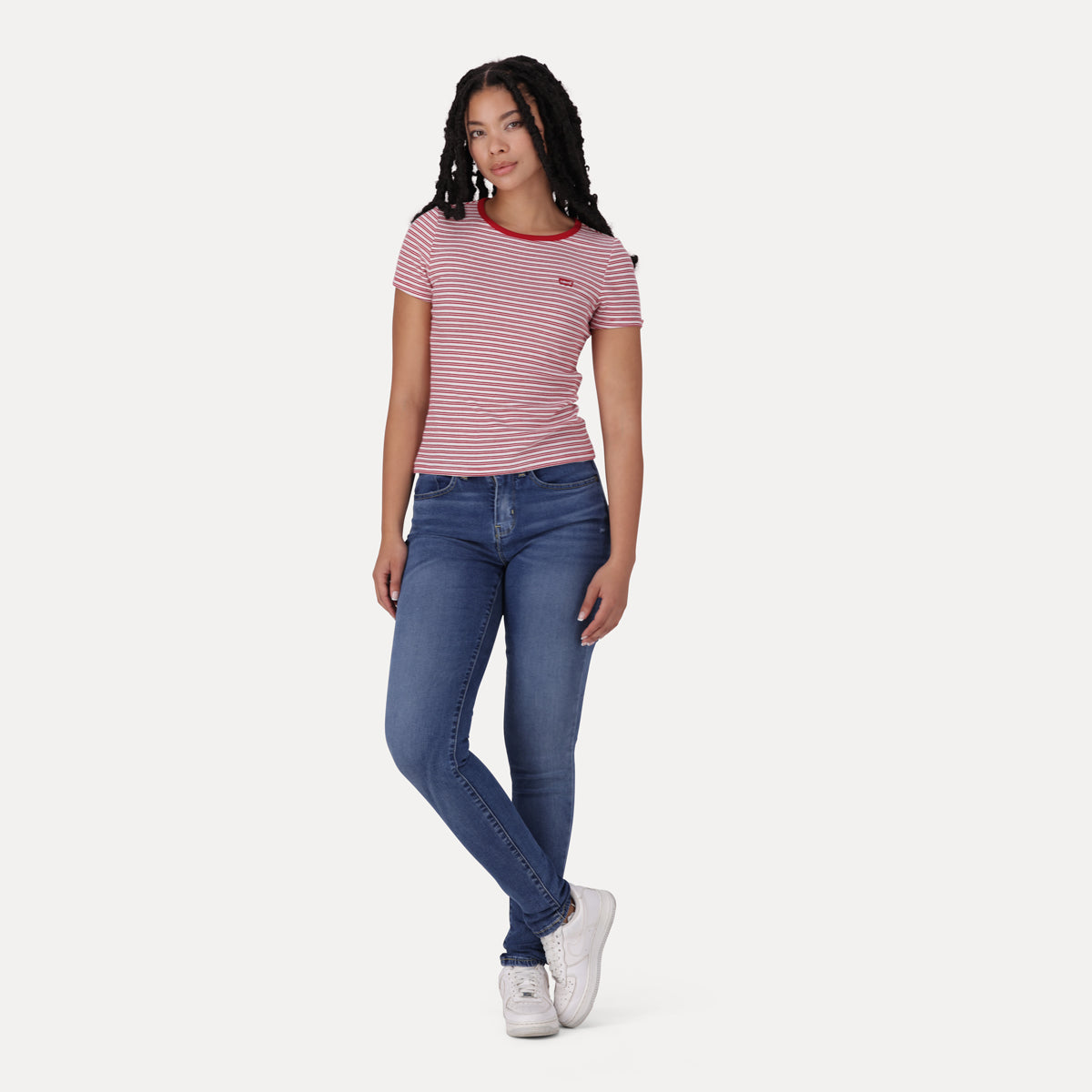 LEVI'S® WOMEN'S CURVY HIGH-RISE SUPER SKINNY  - MED INDIGO - WORN IN