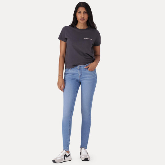 710 MID-RISE SUPER SKINNY JEANS - MED INDIGO - WORN IN