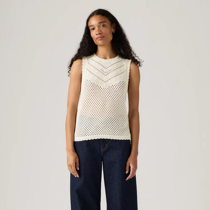 LEVI'S® WOMEN'S ADRIENNE CROCHET TANK - WHITE