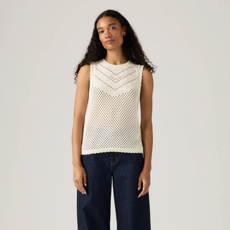 LEVI'S® WOMEN'S ADRIENNE CROCHET TANK - WHITE