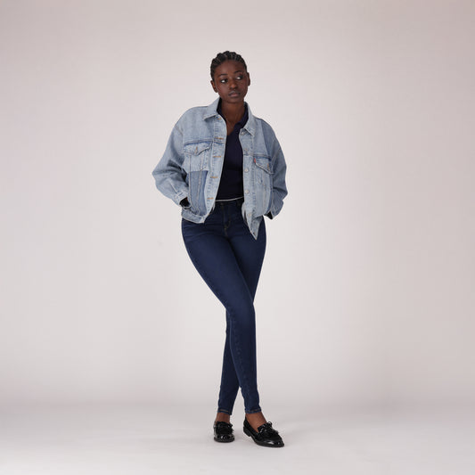 LEVI'S® CURVY HIRISE SUPERSKINNY  - DARK INDIGO - WORN IN