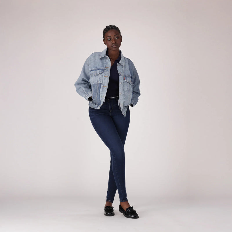 LEVI'S® CURVY HIRISE SUPERSKINNY  - DARK INDIGO - WORN IN