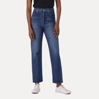 LEVI'S® WOMEN'S RIBCAGE STRAIGHT ANKLE JEANS - DARK INDIGO - WORN IN