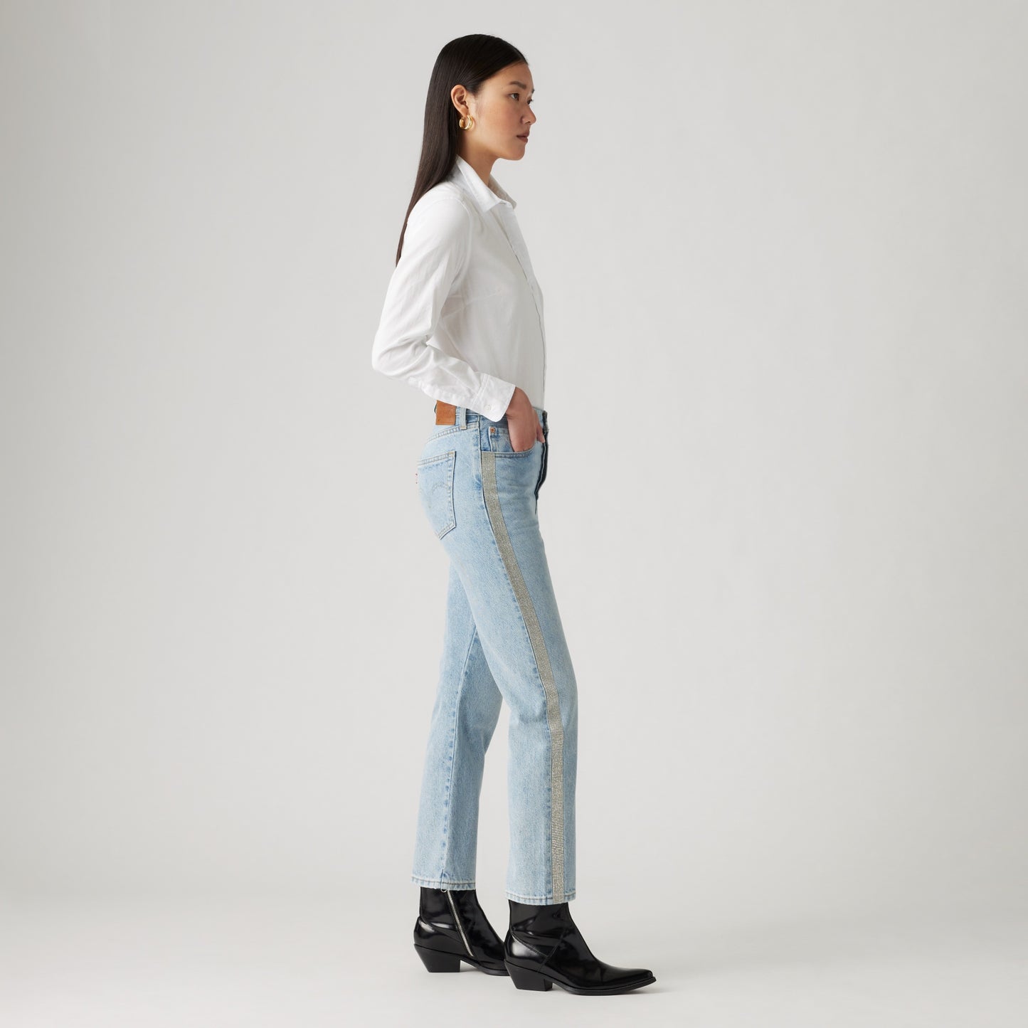 LEVI'S® WOMEN'S 501® ORIGINAL CROPPED JEANS - LIGHT INDIGO - FLAT FINISH