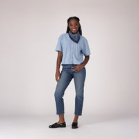 LEVI'S® WOMEN'S HARLIE SHORT-SLEEVE CROPPED SHIRT - MULTI COLOUR