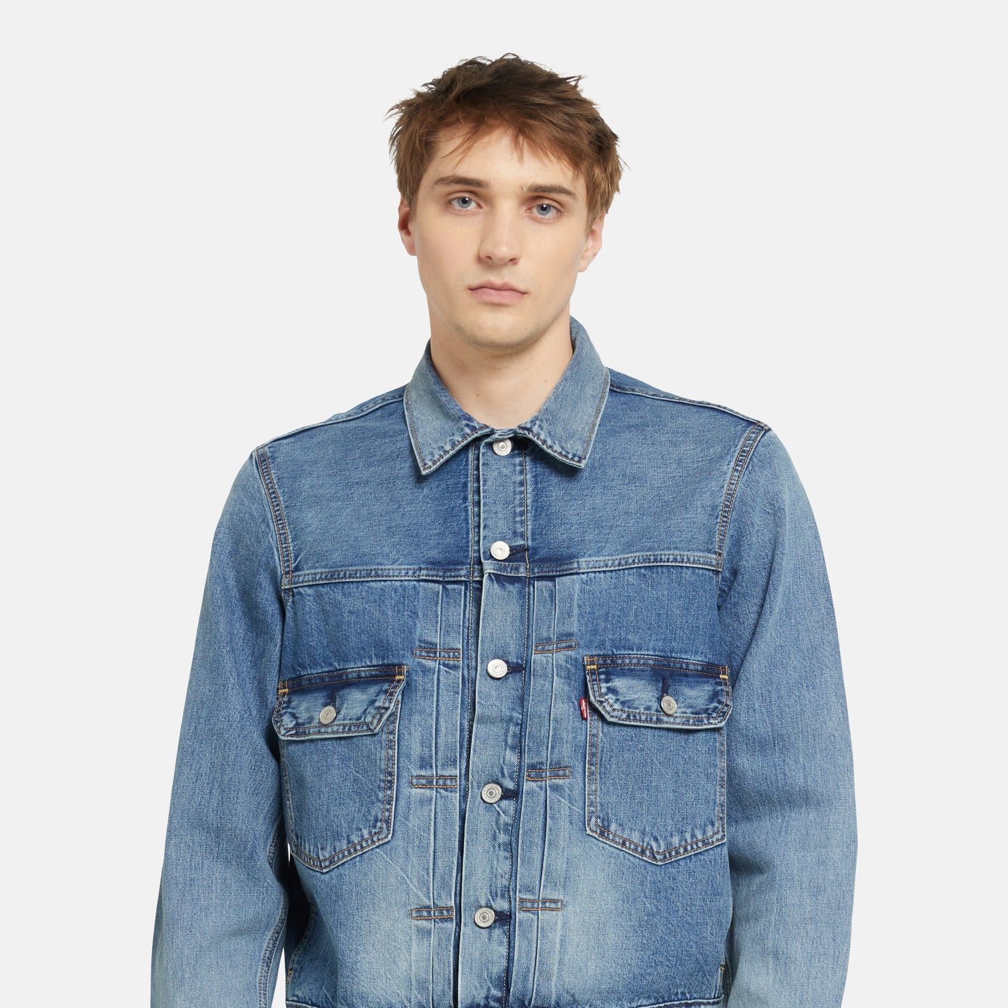 LEVI'S® MEN'S TYPE II TRUCKER JACKET - MED INDIGO - WORN IN