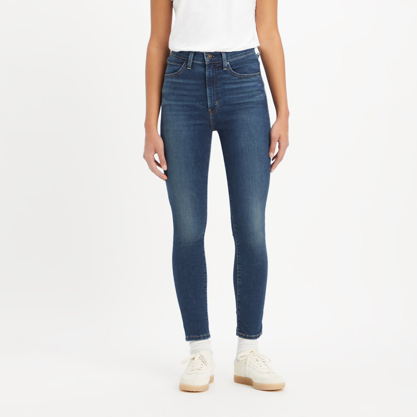 LEVI'S® WOMEN'S RETRO HIGH SKINNY JEANS - DARK INDIGO - WORN IN