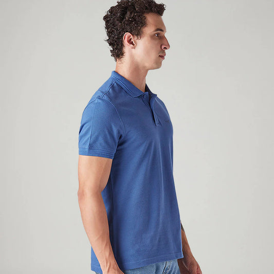 LEVI'S® MEN'S SOLID SLIM FIT COMMUTER POLO T-SHIRT - BLUE