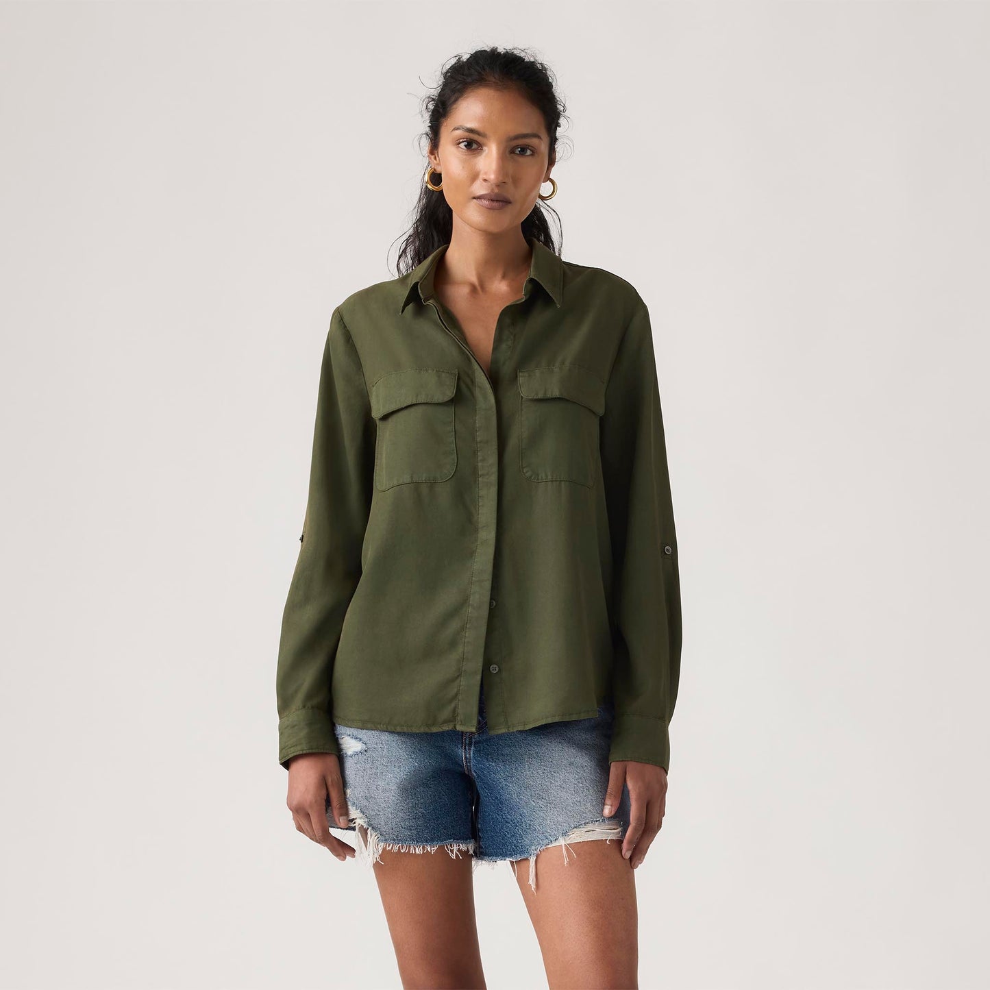 LEVI'S® WOMEN'S ELAINE UTILITY SHIRT - GREEN