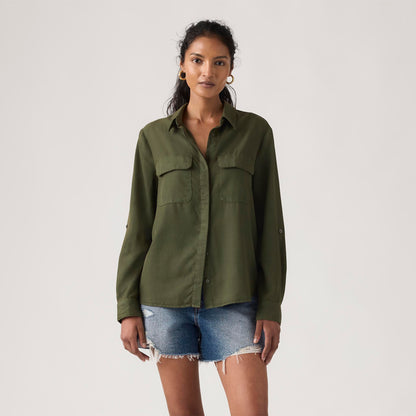 LEVI'S® WOMEN'S ELAINE UTILITY SHIRT - GREEN