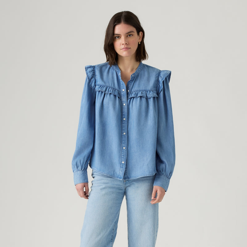 LEVI'S® WOMEN'S GIANNA LONG-SLEEVE BLOUSE - MULTI COLOUR