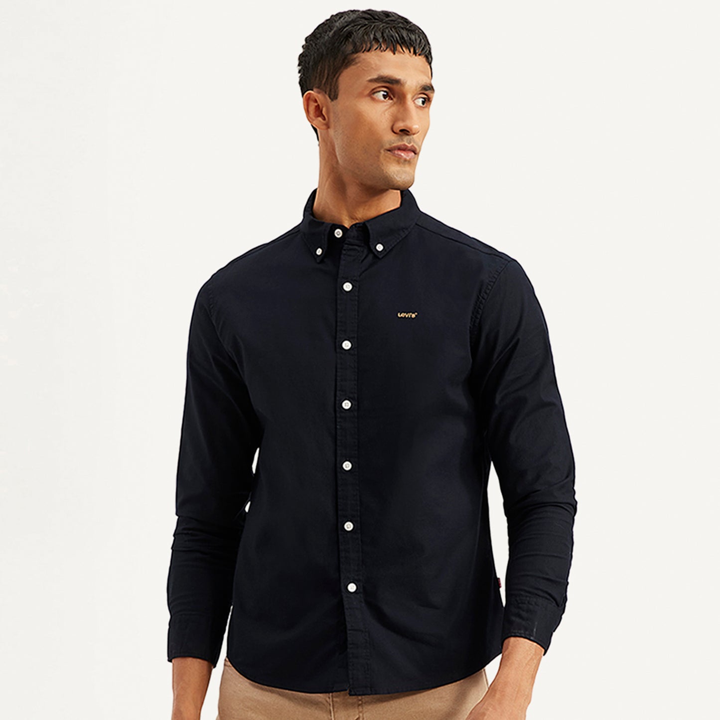 LEVI'S® MEN'S CHECKERED SLIM FIT OXFORD SHIRT - BLACK