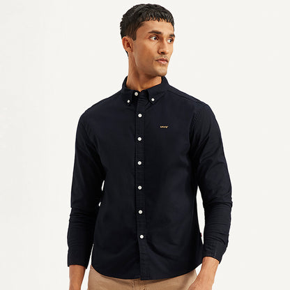 LEVI'S® MEN'S CHECKERED SLIM FIT OXFORD SHIRT - BLACK