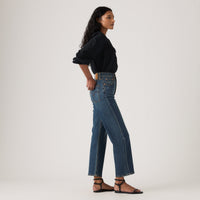 LEVI'S® WOMEN'S RIBCAGE STRAIGHT ANKLE JEANS - MED INDIGO - WORN IN