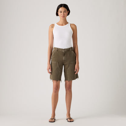 LEVI'S® WOMEN'S BAGGY DAD UTILITY SHORTS - BROWN