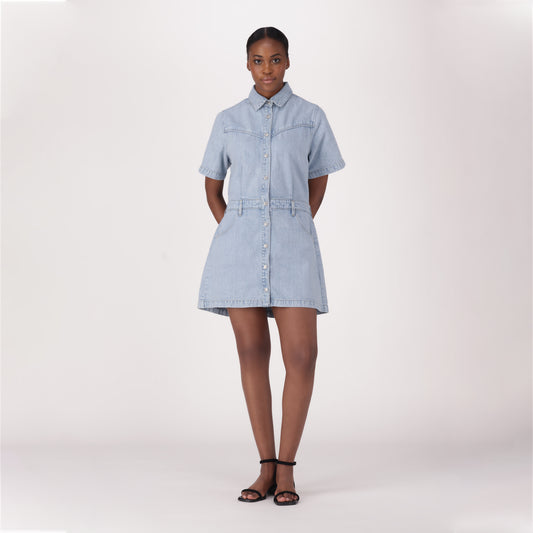 LEVI'S® WOMEN'S SHORT-SLEEVE LOGAN WESTERN DRESS - MULTI COLOUR