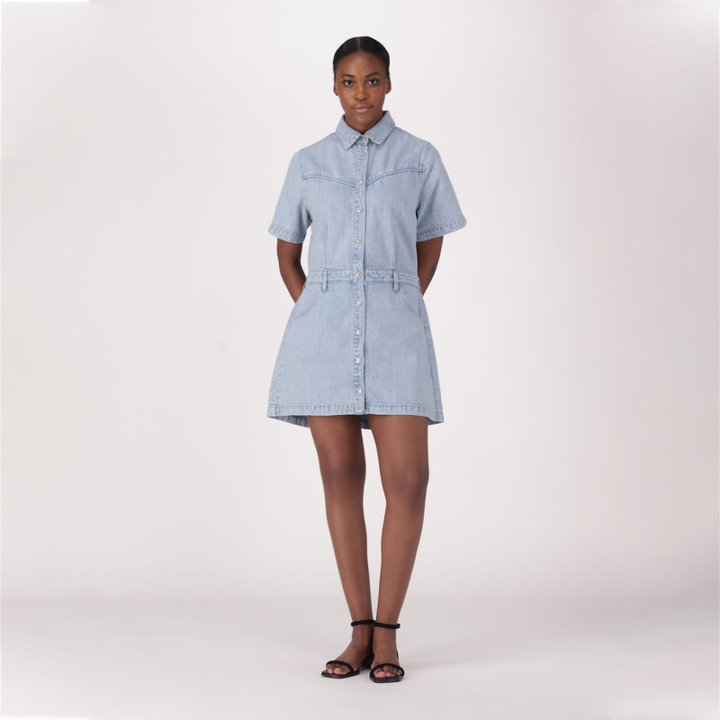 LEVI'S® WOMEN'S SHORT-SLEEVE LOGAN WESTERN DRESS - MULTI COLOUR