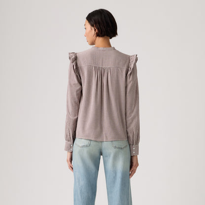 LEVI'S® WOMEN'S GIANNA LONG-SLEEVE BLOUSE - RED