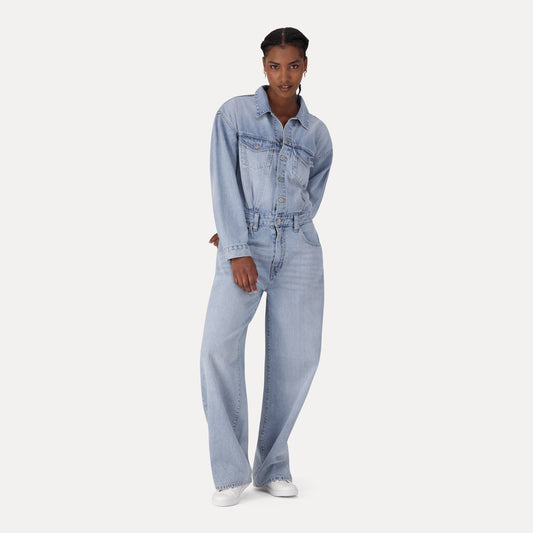 LEVI'S® WOMEN'S BAGGY JUMPSUIT - MED INDIGO - WORN IN