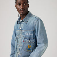 LEVI'S® FRANCE FOOTBALL TYPE II TRUCKER JACKET - DARK INDIGO  WORN IN