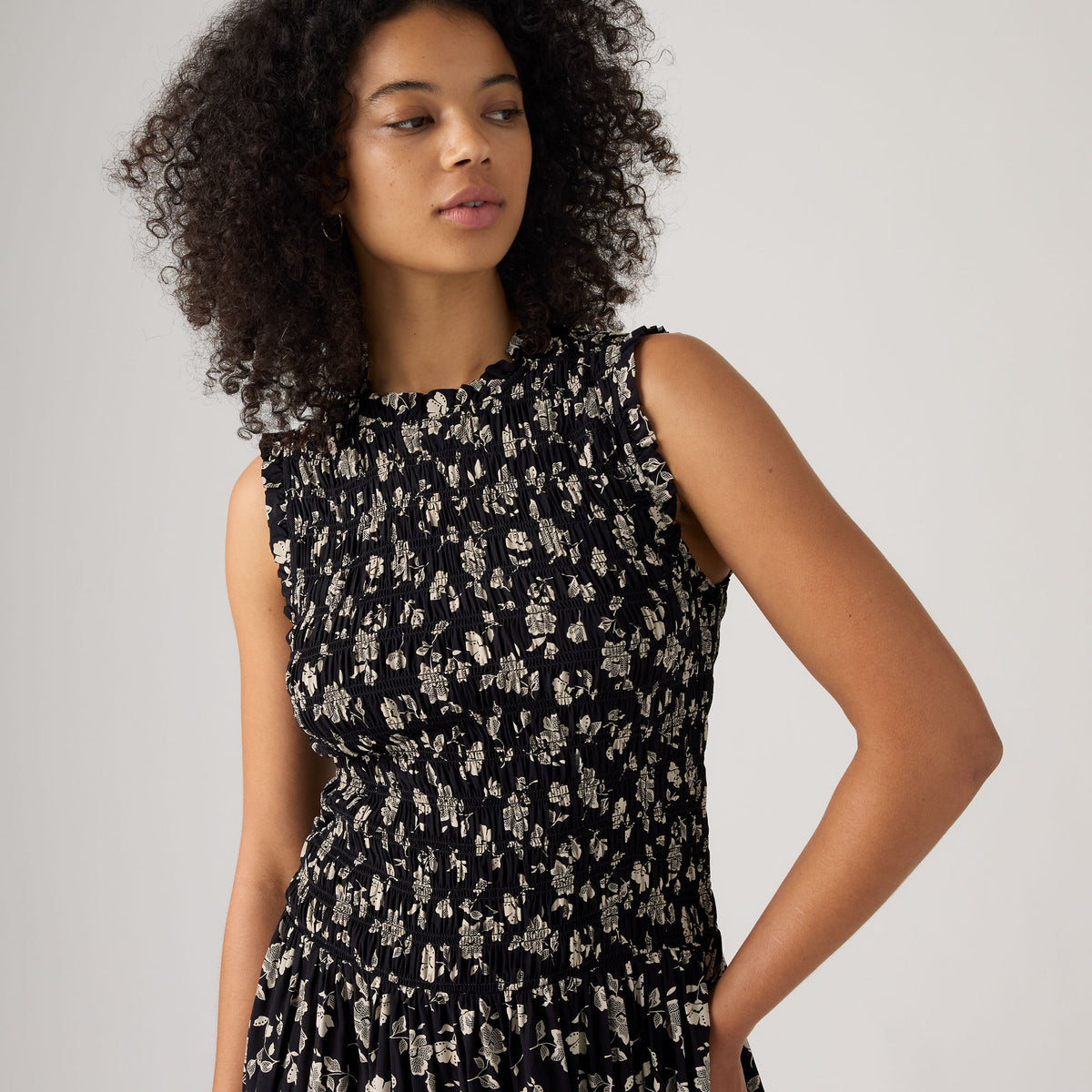 LEVI'S® WOMEN'S NATALY MIDI DRESS - BLACK